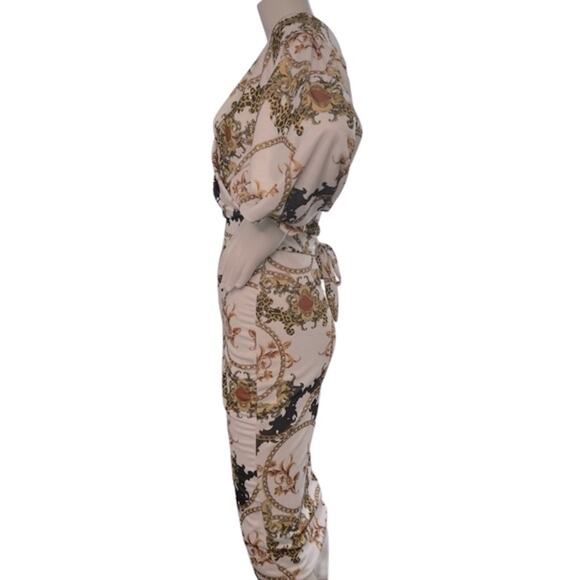 Boohoo Chain Print Midi Bodycon Dress 6 - Picture 8 of 16